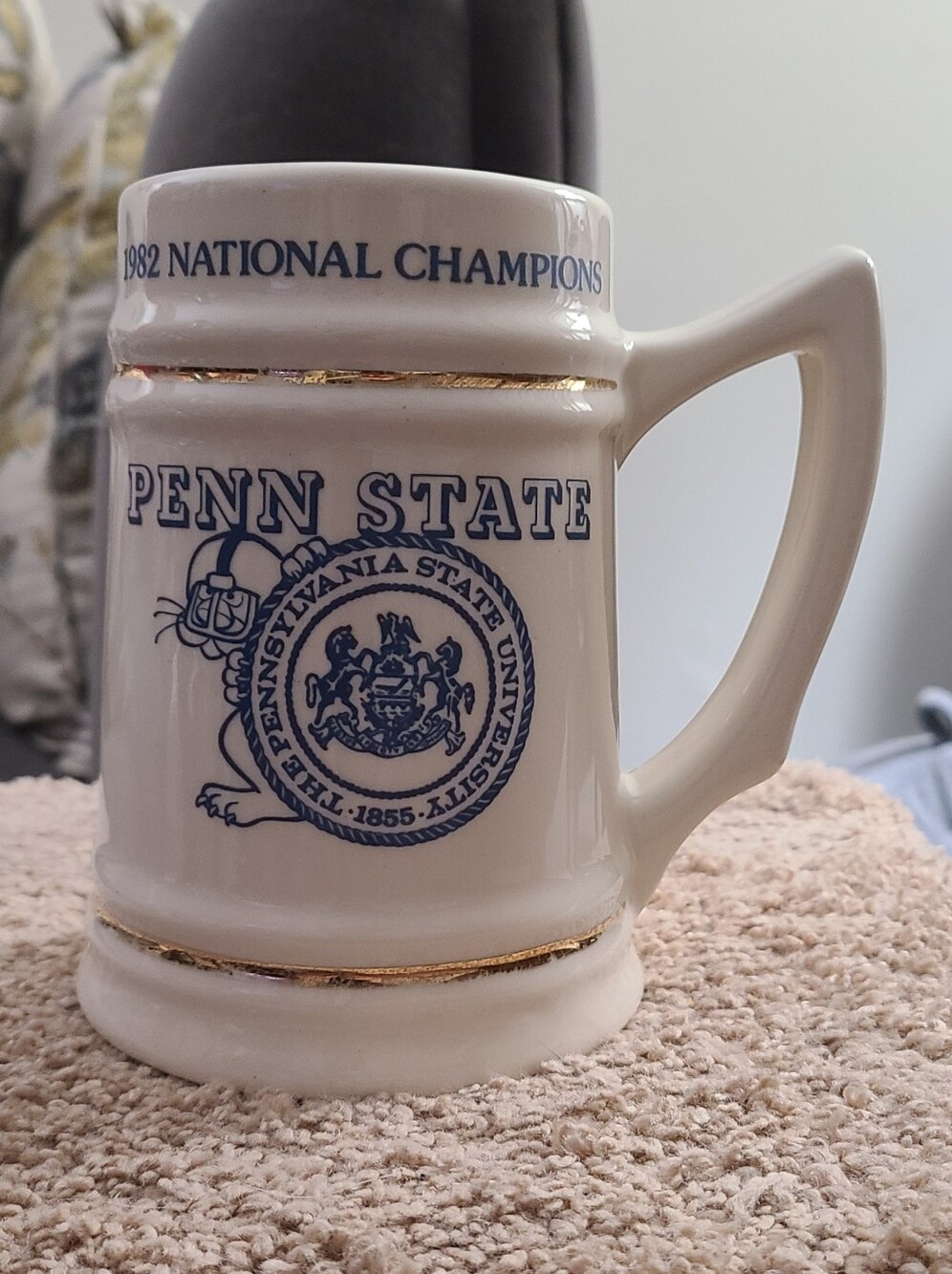 Vintage 1982 Penn State University National Champions Ceramic Beer Stein